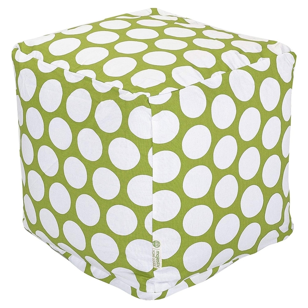 Majestic Home Goods Large Polka Dot Indoor Ottoman Pouf Cube - Small