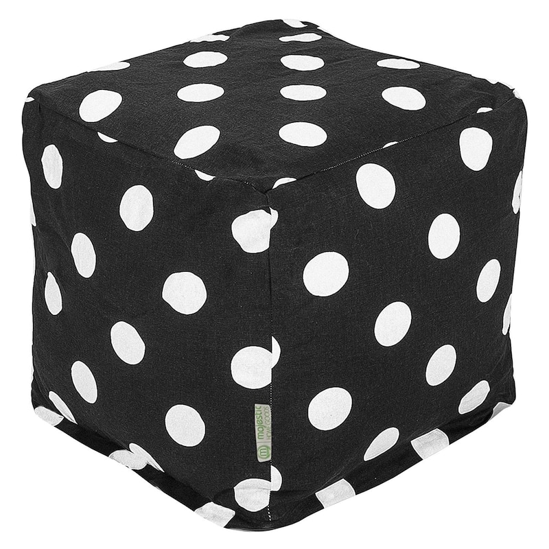 Majestic Home Goods Large Polka Dot Indoor Ottoman Pouf Cube - Small