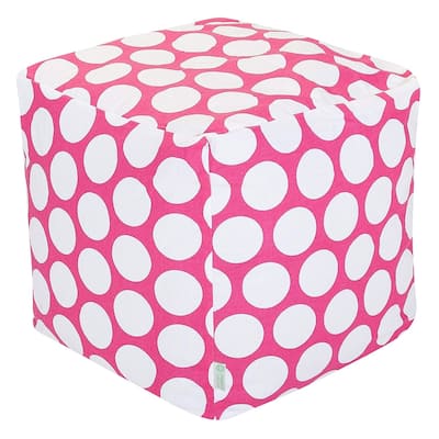 Majestic Home Goods Large Polka Dot Indoor Ottoman Pouf Cube - Small