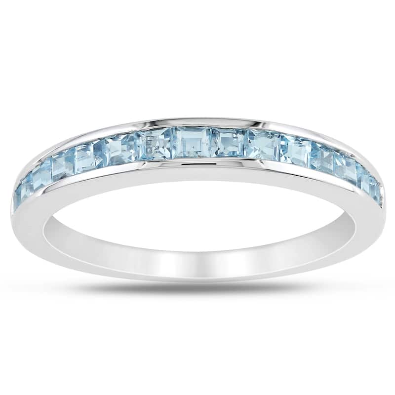 Miadora Sterling Silver Square-cut Gemstone Ring