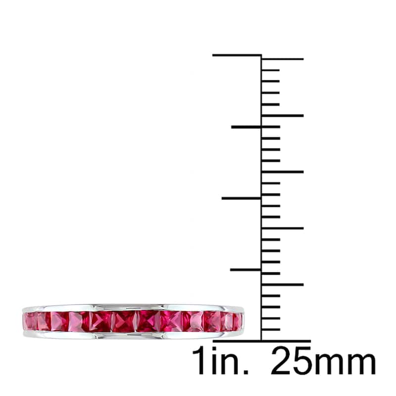 Miadora Sterling Silver Square-cut Gemstone Ring