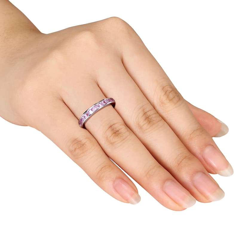 Miadora Sterling Silver Square-cut Gemstone Ring