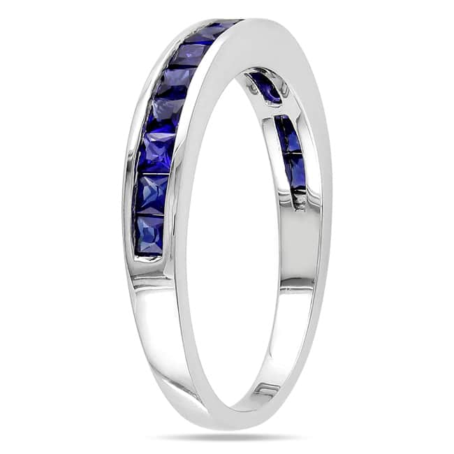 Miadora Sterling Silver Square-cut Gemstone Ring
