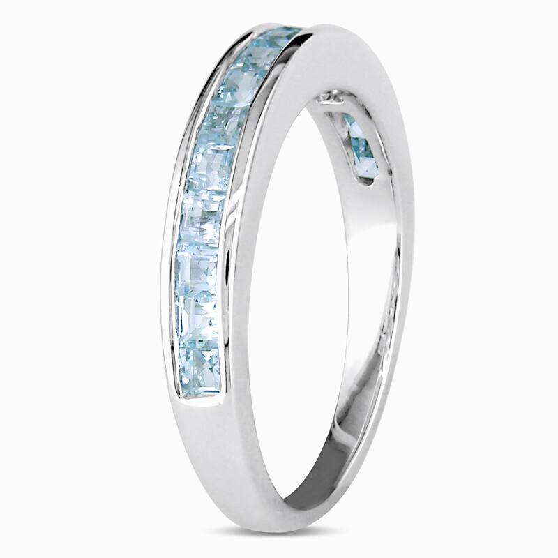 Miadora Sterling Silver Square-cut Gemstone Ring