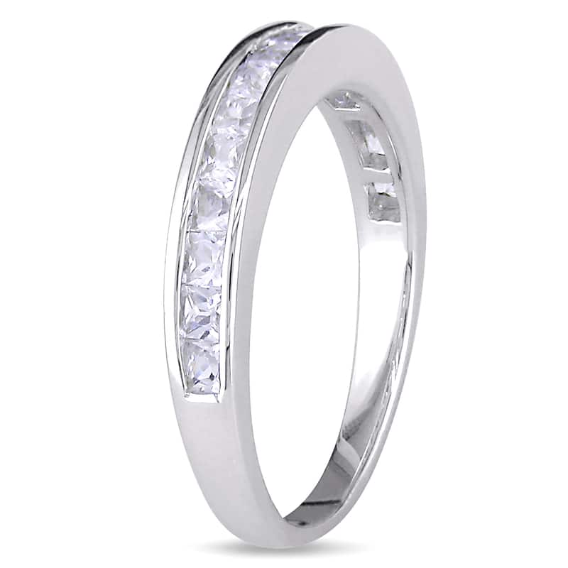 Miadora Sterling Silver Square-cut Gemstone Ring