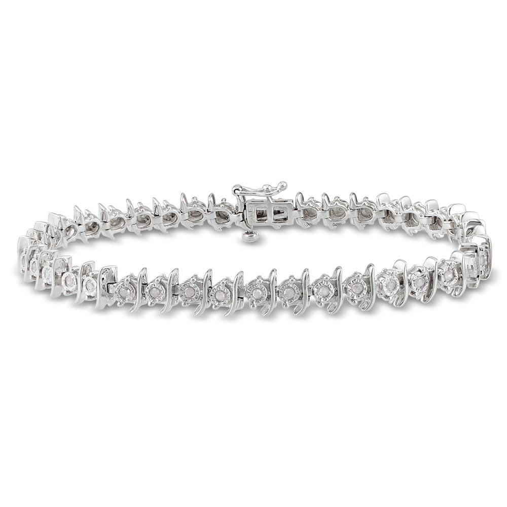 Miadora Sterling Silver 2/5ct TDW Diamond Bracelet