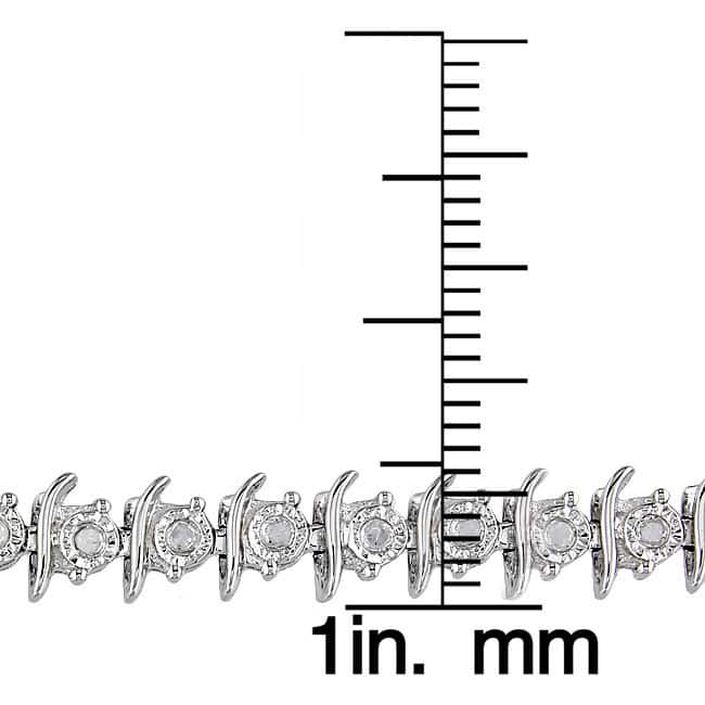 Miadora Sterling Silver 2/5ct TDW Diamond Bracelet