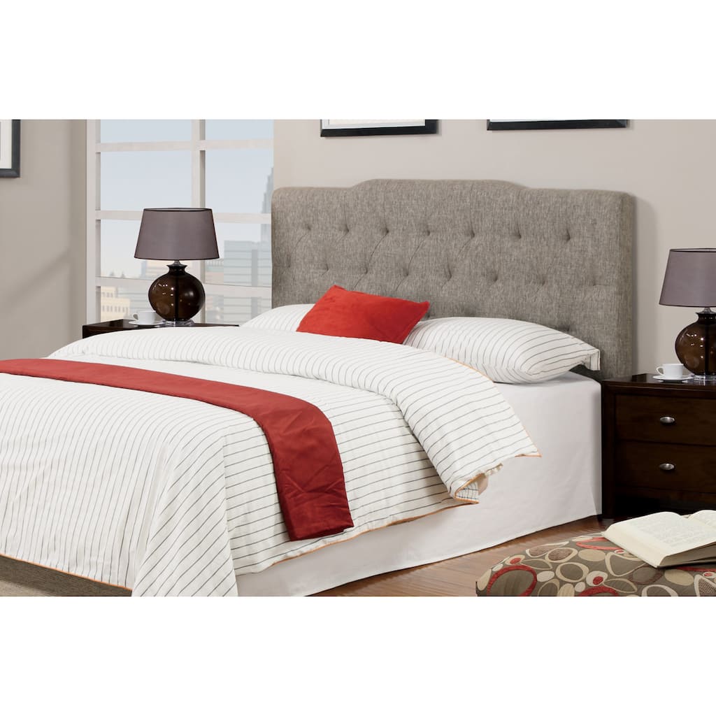 Tufted Slate Linen Queen-size Headboard