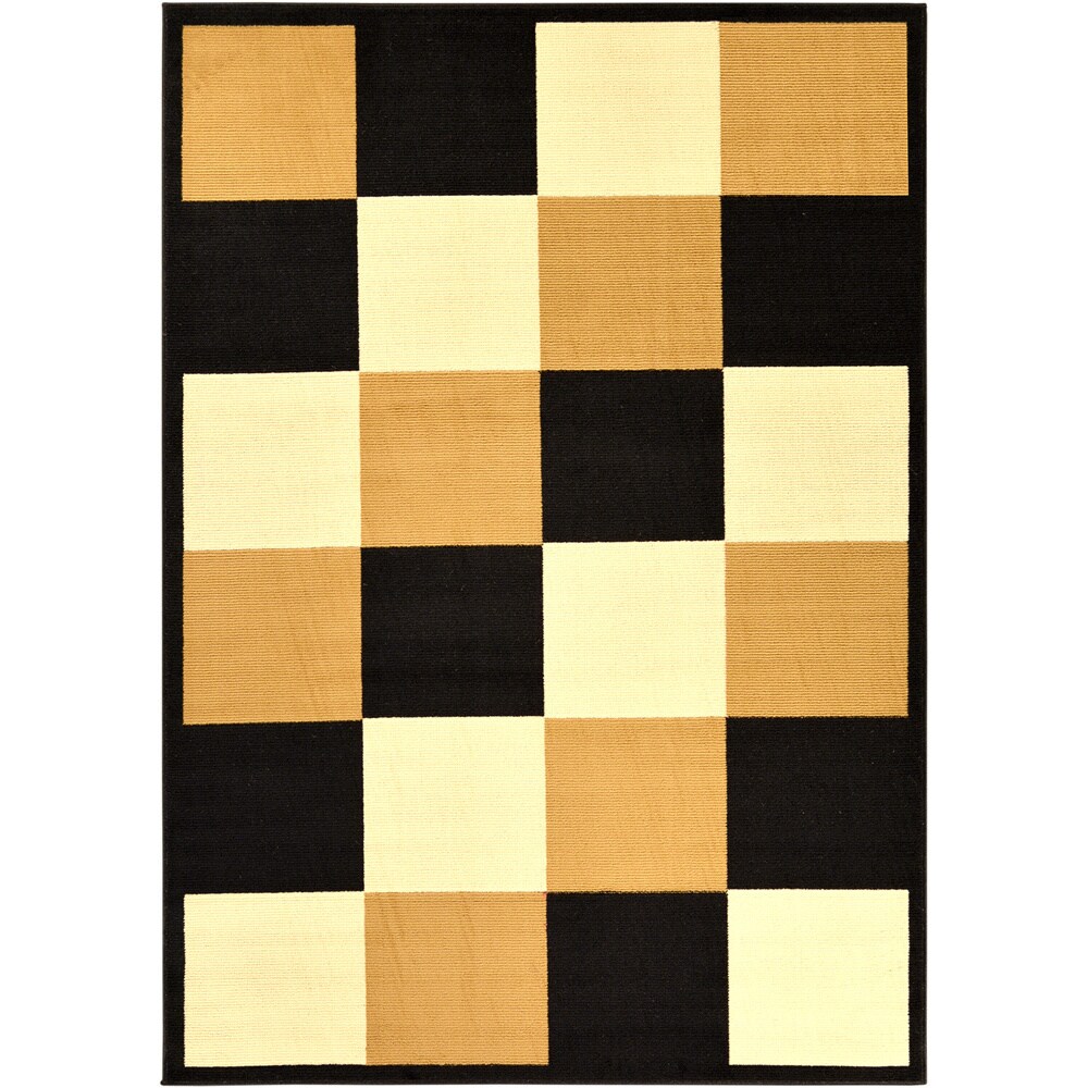 Paterson Collection Checkered Multi color Area Rug (5x7)