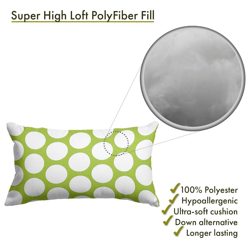 Majestic Home Goods Indoor Large Polka Dot Small Decorative Throw Pillow 20 X 12