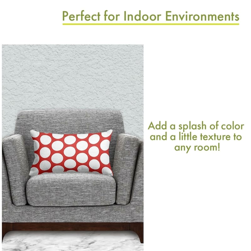 Majestic Home Goods Indoor Large Polka Dot Small Decorative Throw Pillow 20 X 12