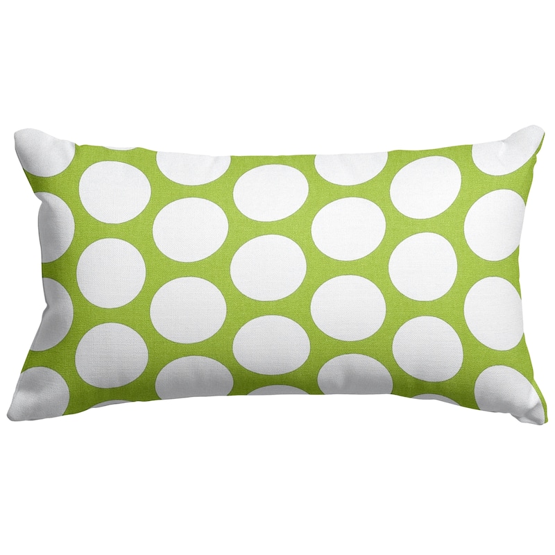 Majestic Home Goods Indoor Large Polka Dot Small Decorative Throw Pillow 20 X 12 - Hot Green