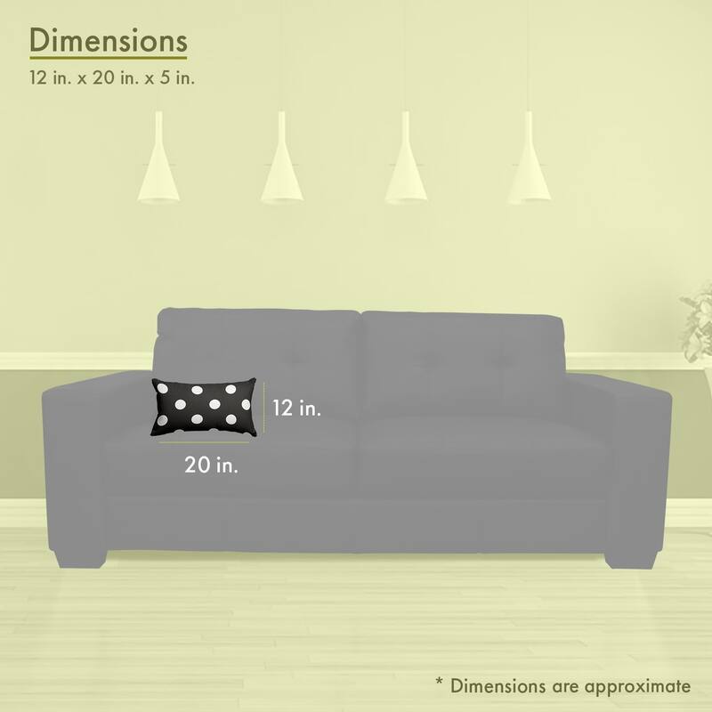 Majestic Home Goods Indoor Large Polka Dot Small Decorative Throw Pillow 20 X 12
