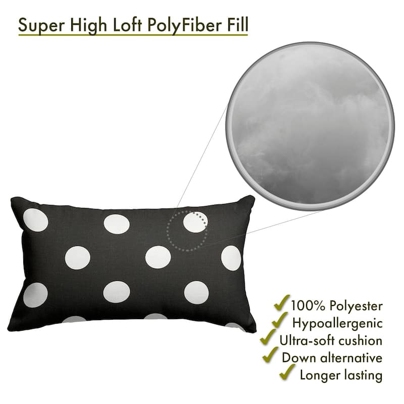Majestic Home Goods Indoor Large Polka Dot Small Decorative Throw Pillow 20 X 12