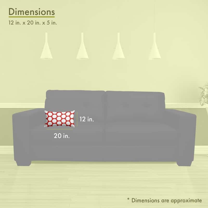 Majestic Home Goods Indoor Large Polka Dot Small Decorative Throw Pillow 20 X 12