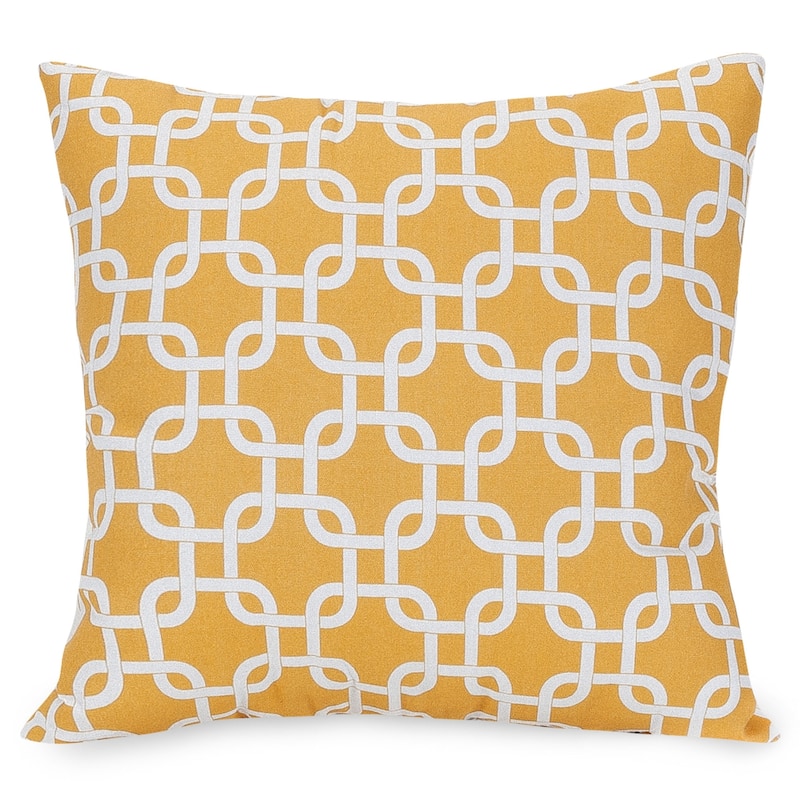 Majestic Home Goods Links Indoor / Outdoor Large Pillow 20" L x 8" W x 20" H - Yellow