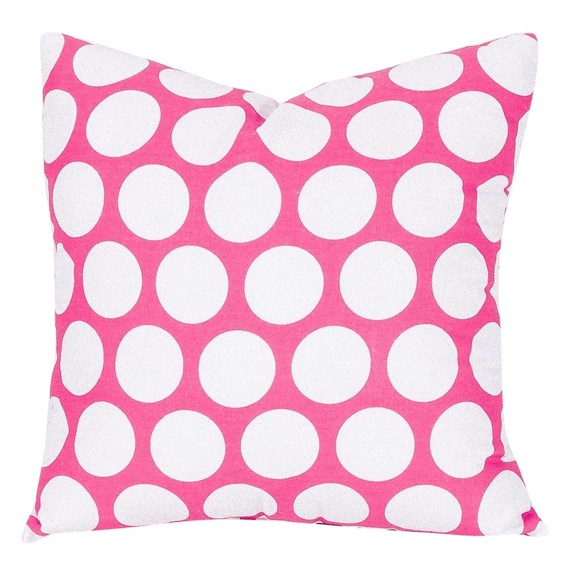 Majestic Home Goods Large Polka Dot Indoor Large Pillow 20" L x 8" W x 20" H - Hot Pink