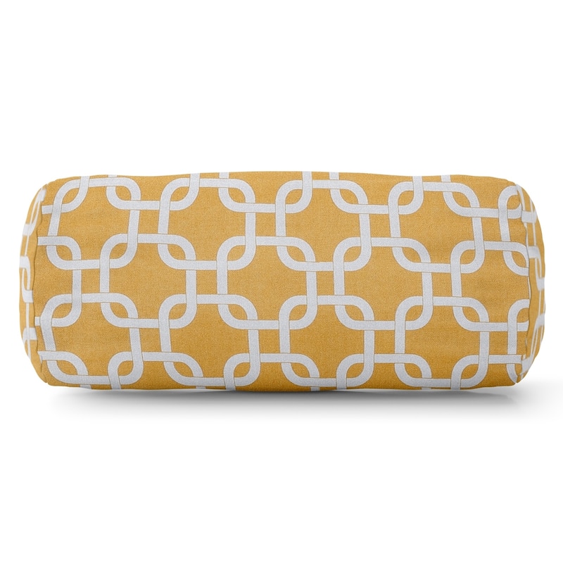 Majestic Home Goods Links Indoor/ Outdoor Bolster Throw Pillow - Small - Yellow