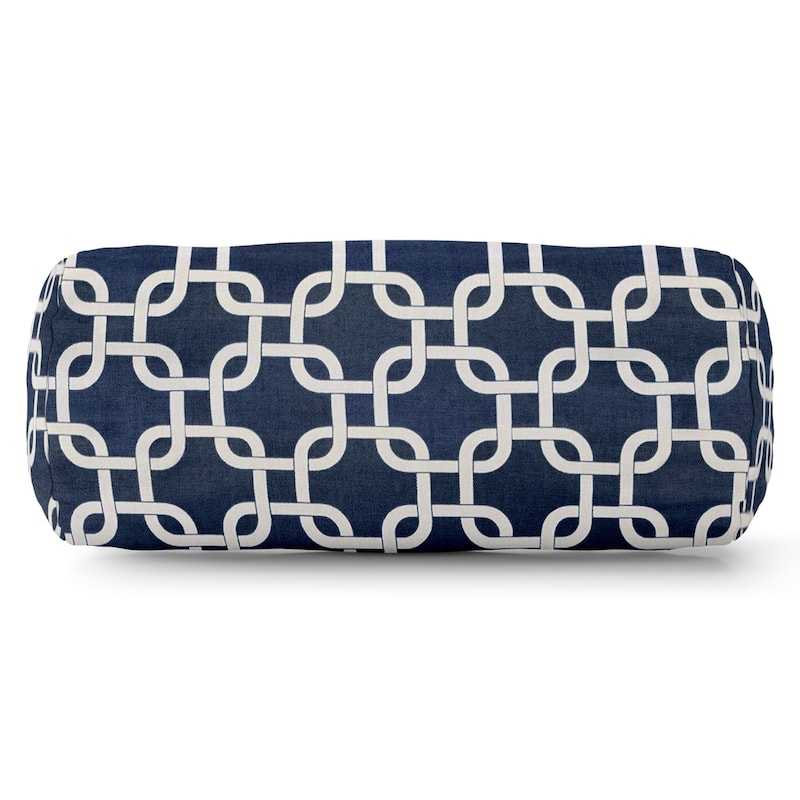 Majestic Home Goods Links Indoor/ Outdoor Bolster Throw Pillow - Small - Navy Blue