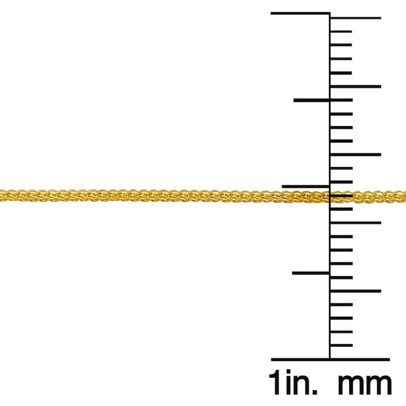 Fremada 14k Yellow Gold 1-mm Square Wheat Chain