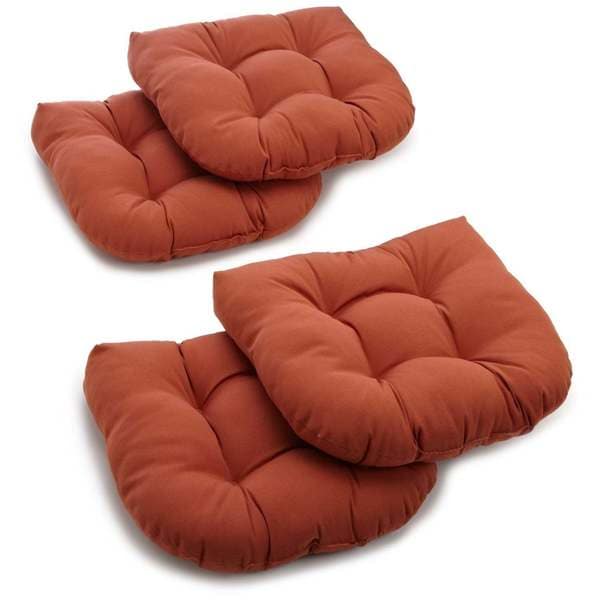 Blazing Needles 19-inch U-Shaped Solid Chair Cushions (Set of 4) - 19" x 19"