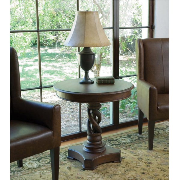 Kosas Home Bella 30 Inch Round Handcrafted Acacia Wood Accent Kosas Home Bella 30 Inch Round Handcrafted Acacia Wood Accent Table