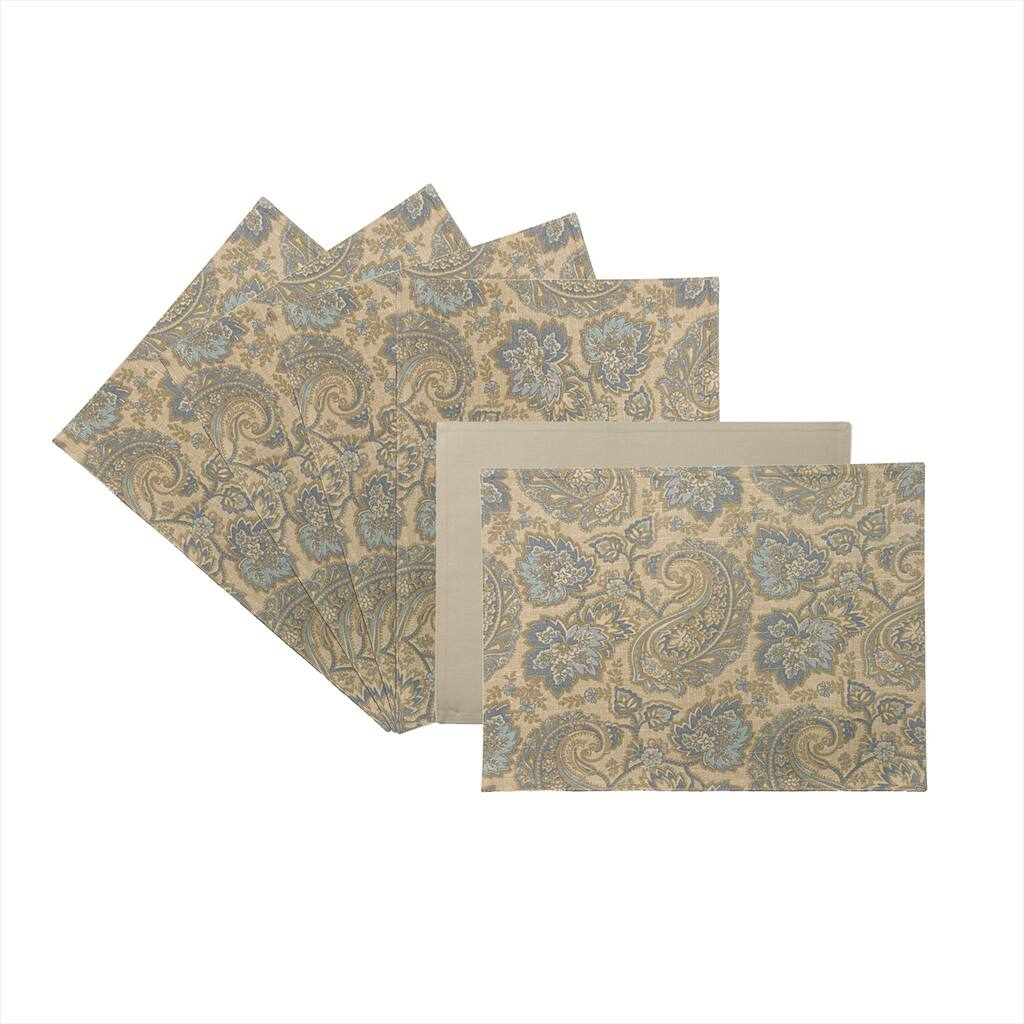 Rose Tree Blue Lyon 18-inch Place Mats (Set of 6)