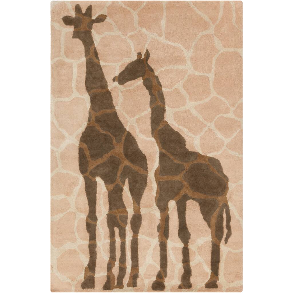 Allie Handmade Giraffe Design Wool Rug - 5' x 7'6"