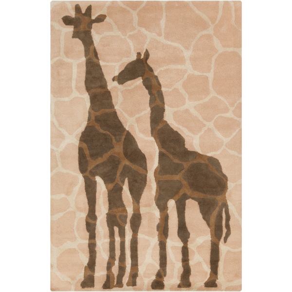 Shop Allie Handmade Giraffe Design Wool Rug - 5' x 7'6" - Free Shipping