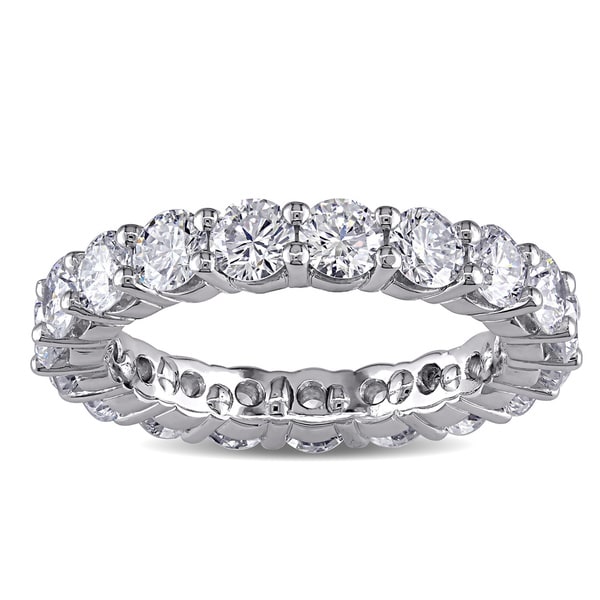 Miadora Signature Collection Platinum 3ct TDW Diamond Eternity Ring (F, VVS)