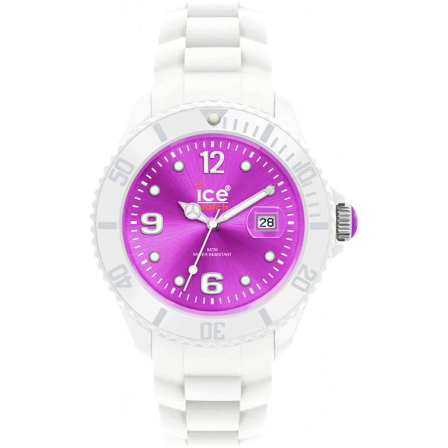 Ice-Watch Men's White/ Purple Silicone Strap Watch