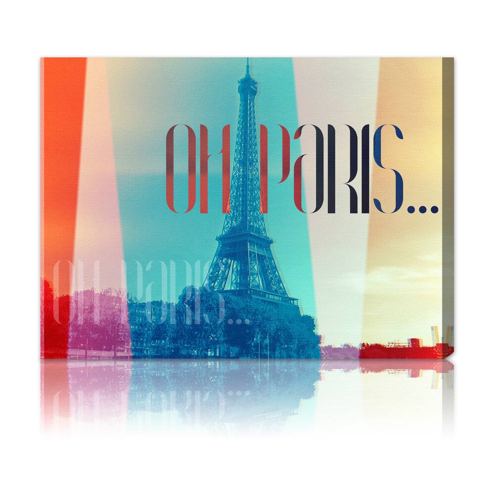 Oliver Gal 'Oh Paris' World and Countries Wall Art Canvas Print - Blue, Red
