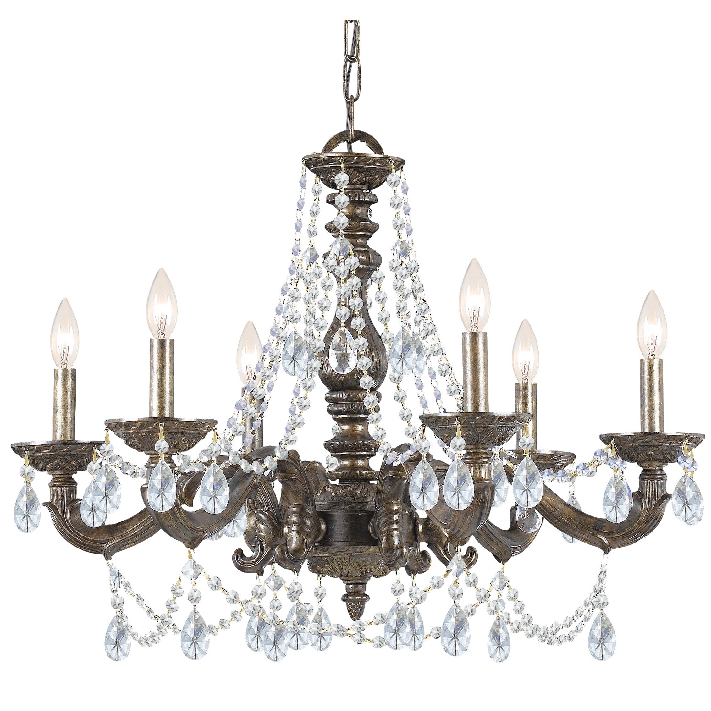 Crystorama Sutton Collection 6-light Venetian Bronze Chandelier - Chandeliers For Bedrooms by Overstock.com