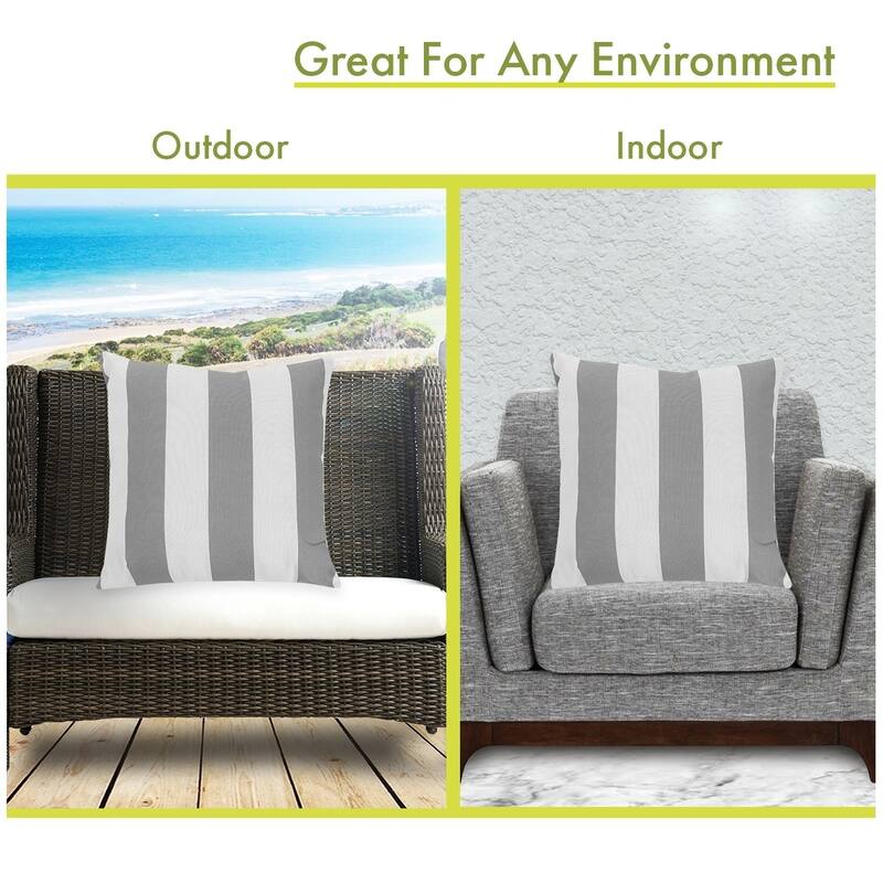 Majestic Home Goods Striped Indoor/ Outdoor 20-inch Square Pillow