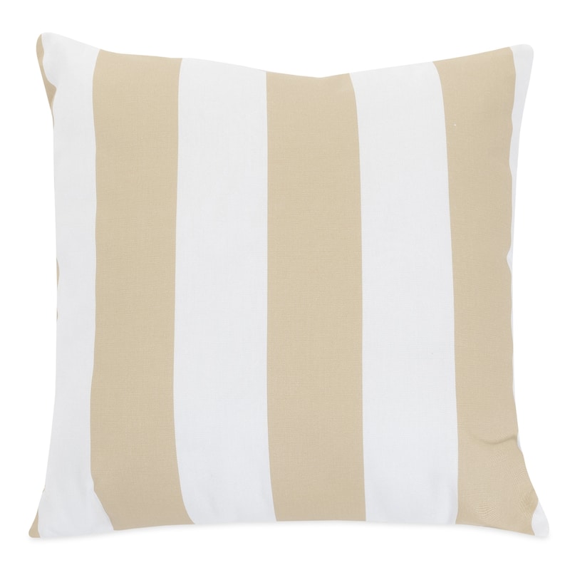 Majestic Home Goods Striped Indoor/ Outdoor 20-inch Square Pillow - Sand/Off White