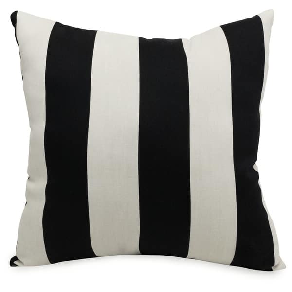 slide 12 of 26, Majestic Home Goods Striped Indoor/ Outdoor 20-inch Square Pillow Black/Cream