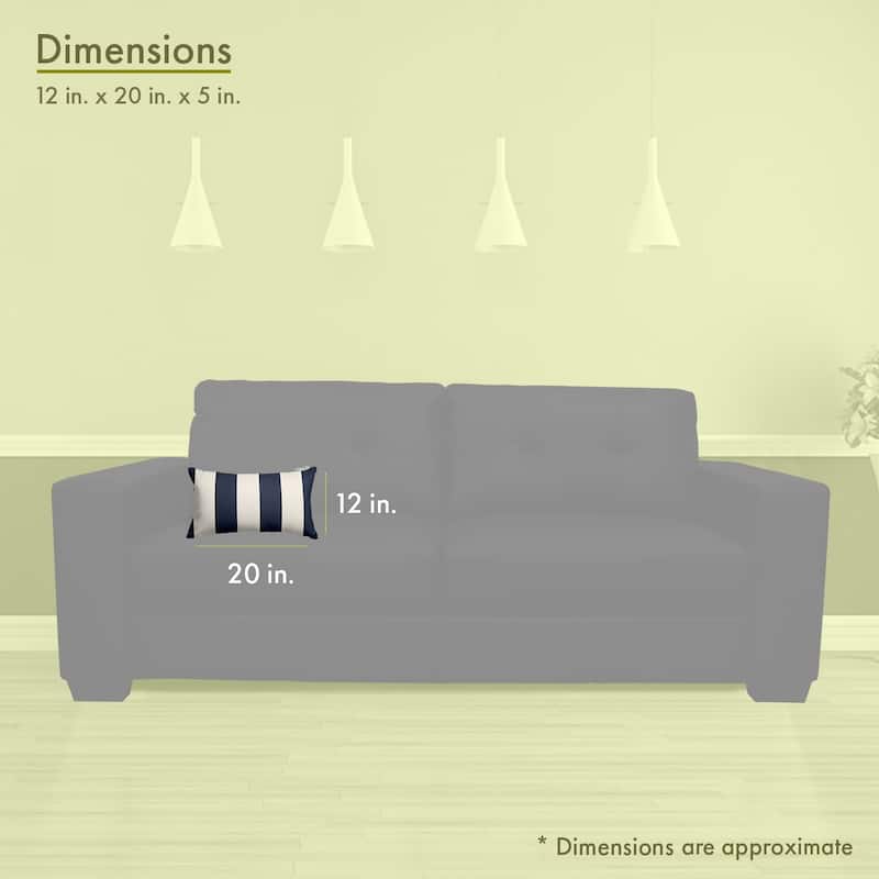 Majestic Home Goods Indoor Outdoor Vertical Stripe Small Decorative Throw Pillow 20 X 12