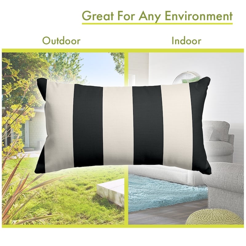 Majestic Home Goods Indoor Outdoor Vertical Stripe Small Decorative Throw Pillow 20 X 12
