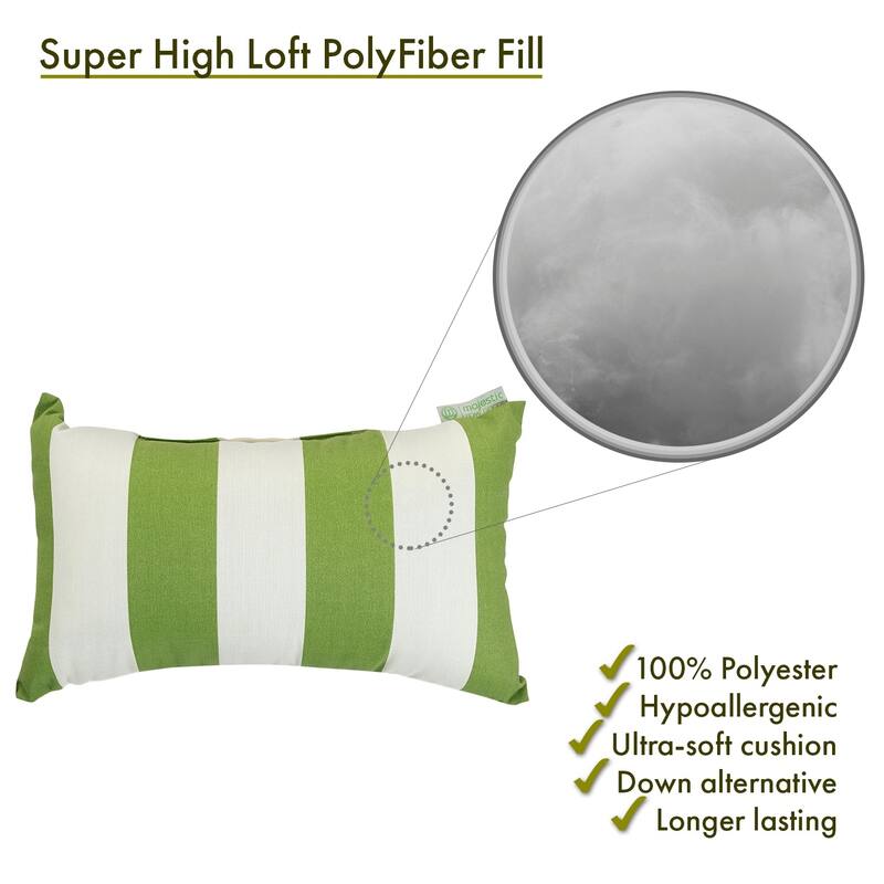 Majestic Home Goods Indoor Outdoor Vertical Stripe Small Decorative Throw Pillow 20 X 12
