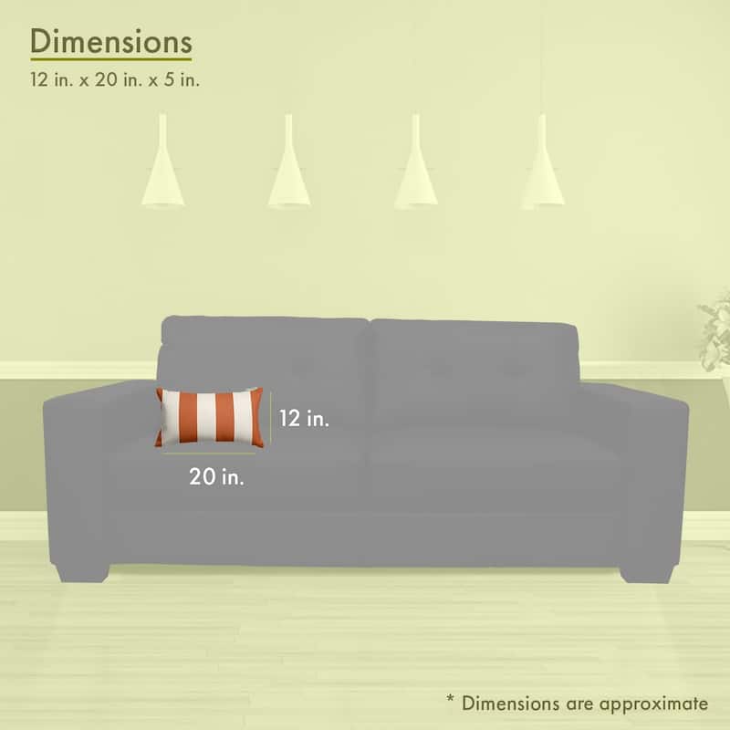 Majestic Home Goods Indoor Outdoor Vertical Stripe Small Decorative Throw Pillow 20 X 12