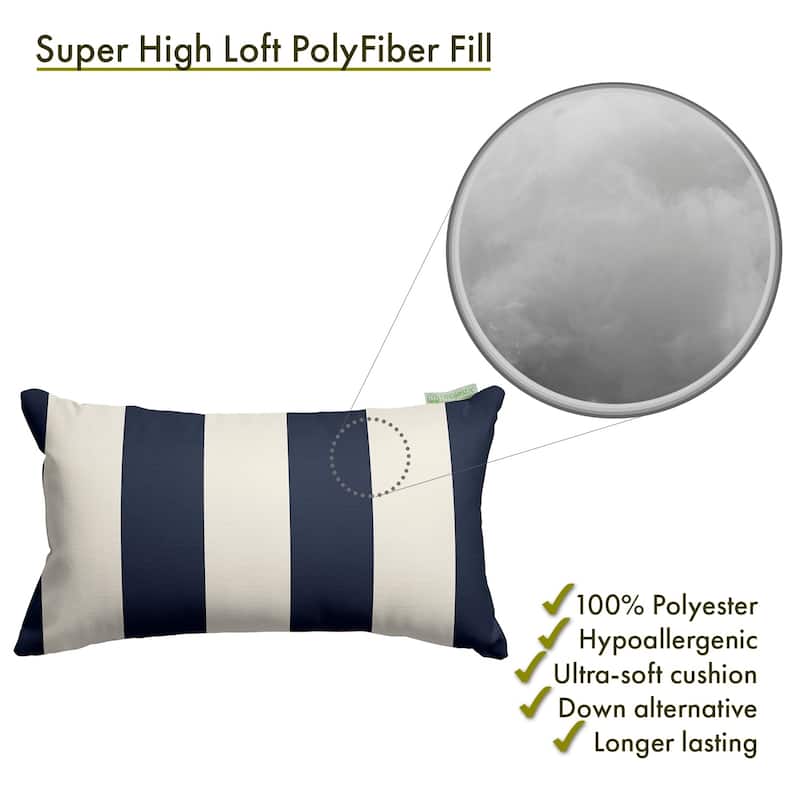 Majestic Home Goods Indoor Outdoor Vertical Stripe Small Decorative Throw Pillow 20 X 12