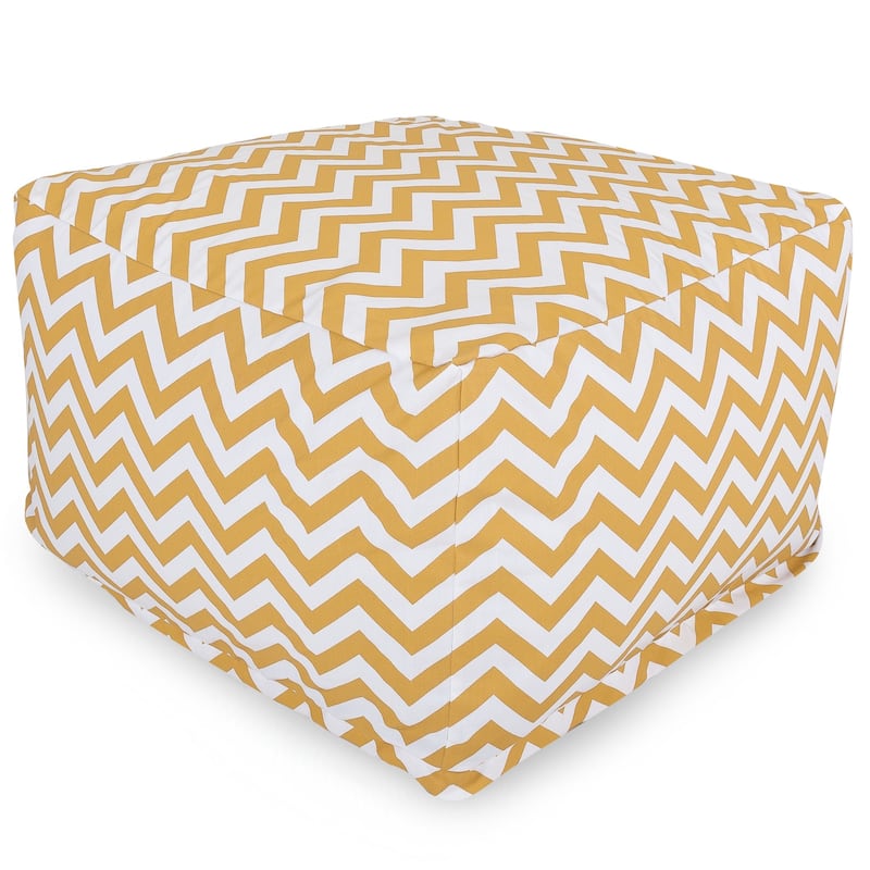 Indoor/Outdoor Majestic Home Goods Large Zig-zag Ottoman - Yellow