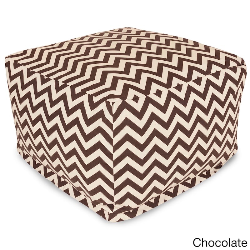 Indoor/Outdoor Majestic Home Goods Large Zig-zag Ottoman - Chocolate