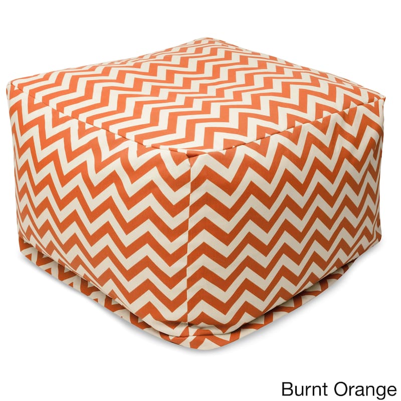 Indoor/Outdoor Majestic Home Goods Large Zig-zag Ottoman - Burnt Orange
