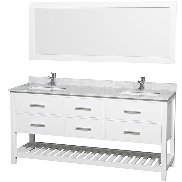 Wyndham Collection 'Natalie' White 72-inch Double Bathroom ...