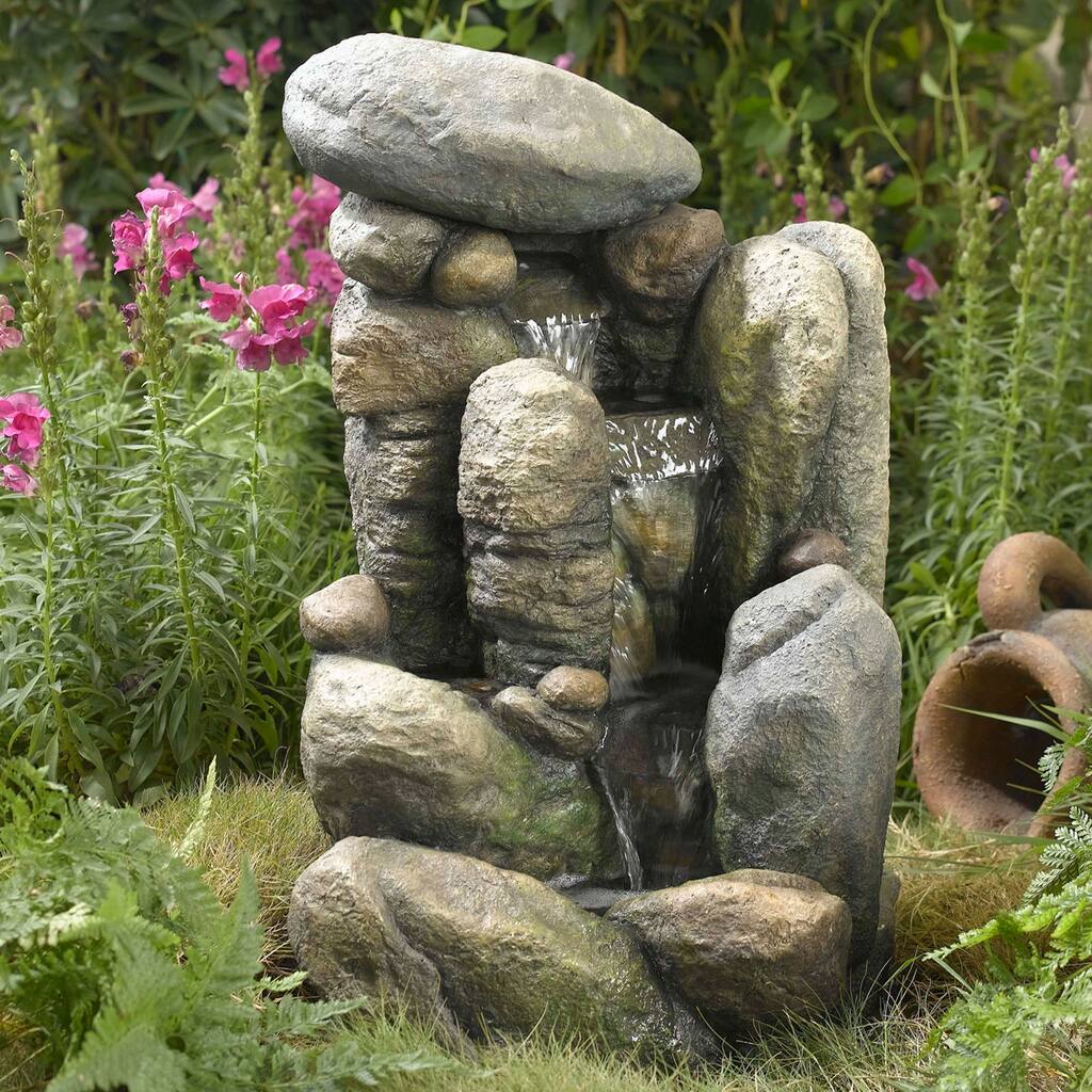 River Rock Outdoor /Indoor Water Fountain with LED Light