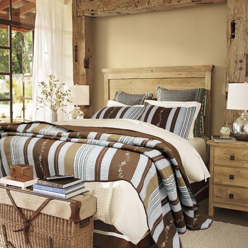 Copper Grove Amaryllis Striped 3-piece Quilt Bedding Set