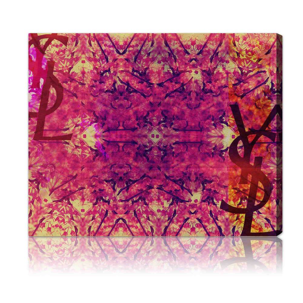 Oliver Gal 'Jardin Majorelle Pink' Abstract Wall Art Canvas Print - Pink, Yellow