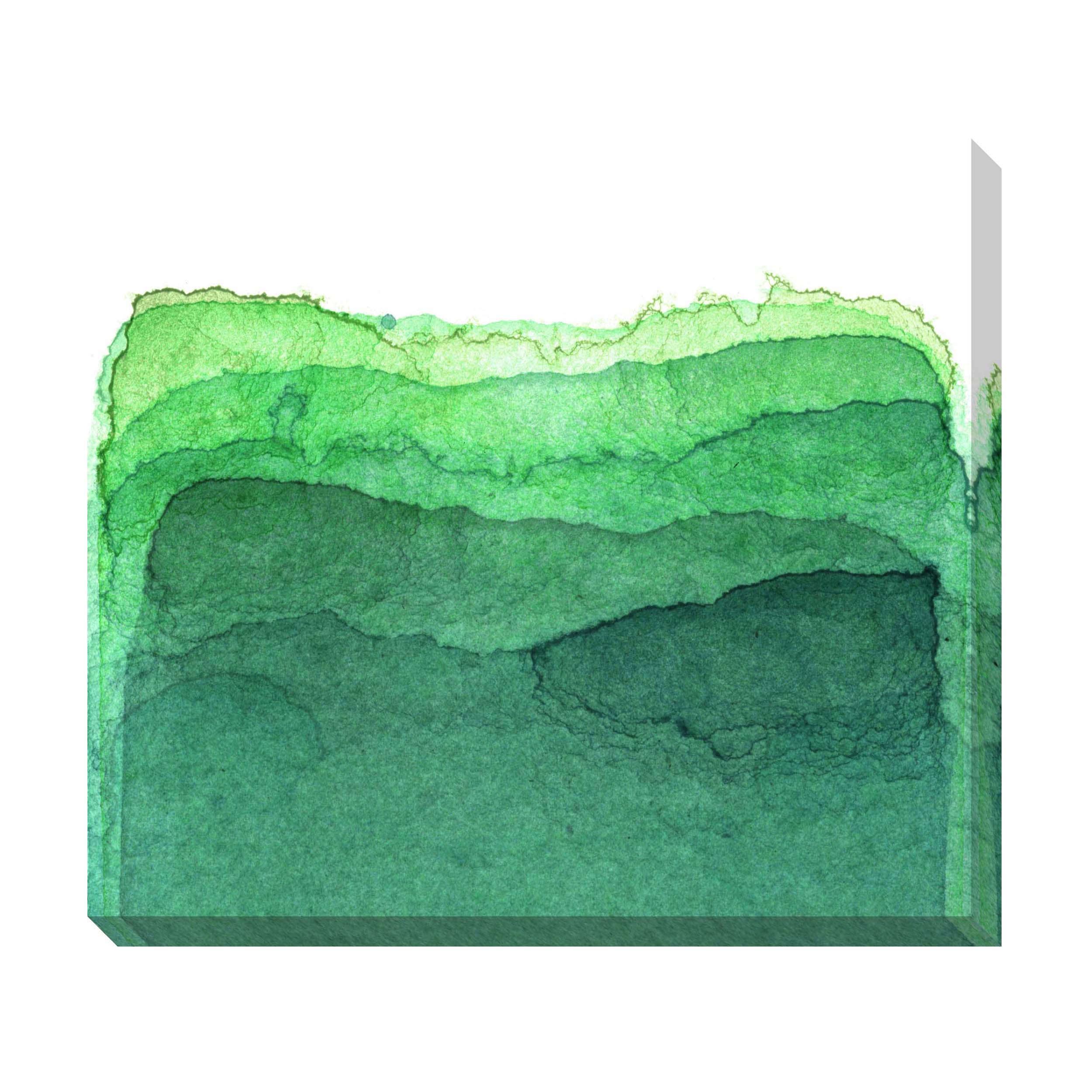 Gradient Green Watercolor Oversized Gallery Wrapped Canvas  