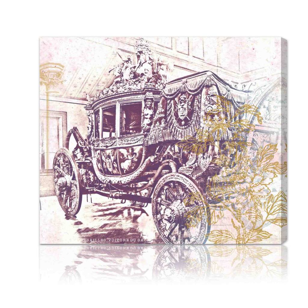 Oliver Gal 'Charles X Carriage' Classic and Figurative Wall Art Canvas Print - Brown, Gold